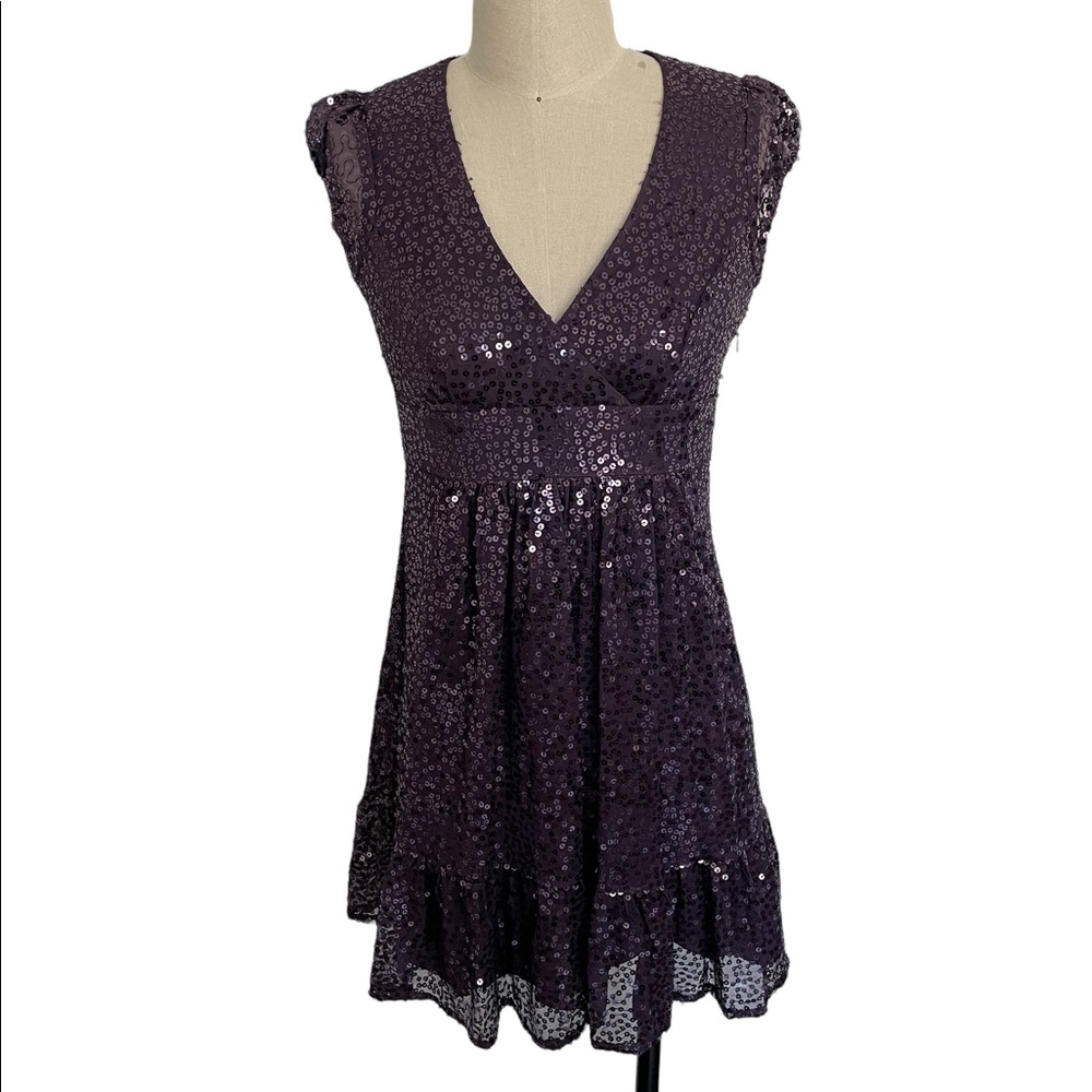 Betsey Johnson Purple Sequin Dress Size 0